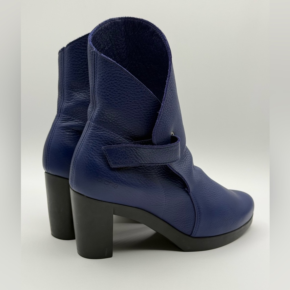 Arche Paris Royal Blue Leather Block Heel Ankle Boots Size 38/US 7 - Picture 11 of 16